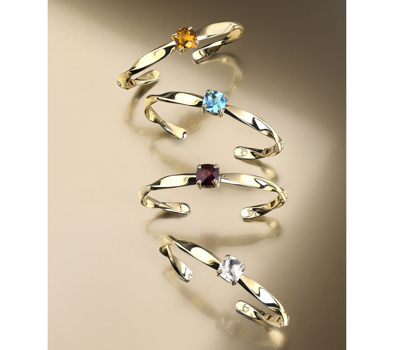 Christian James by Scott Grimes 14K Clad Ripple Gemstone Cuff Bracelet — View 11