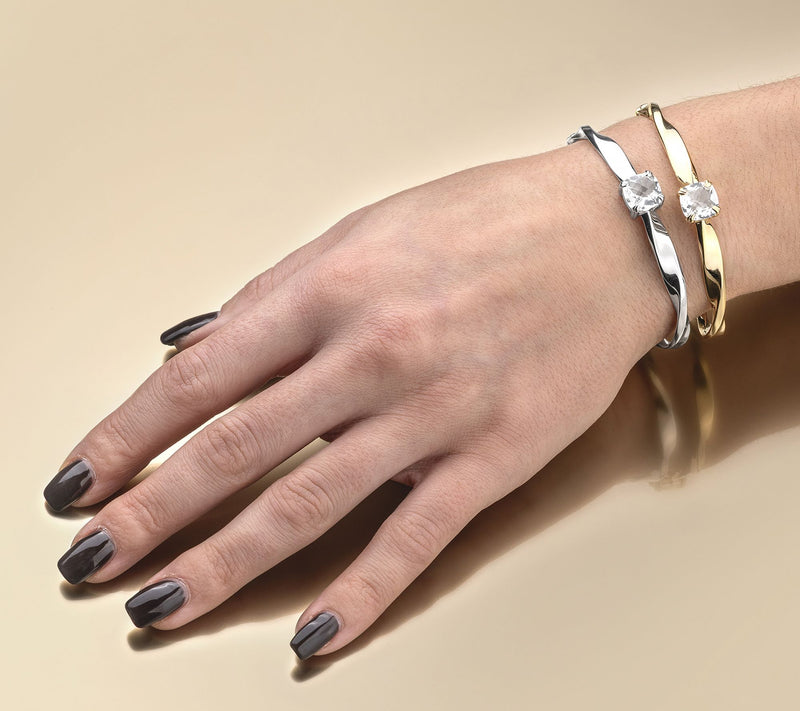 Christian James by Scott Grimes 14K Clad Ripple Gemstone Cuff Bracelet — View 16