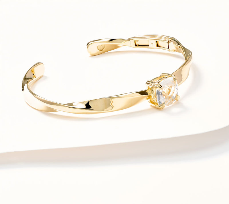 Christian James by Scott Grimes 14K Clad Ripple Gemstone Cuff Bracelet — View 9