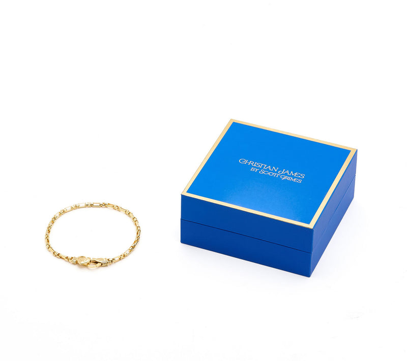 Christian James by Scott Grimes 14K Clad 3mm 3x1 Luciano Bracelet, 6.50g — View 2