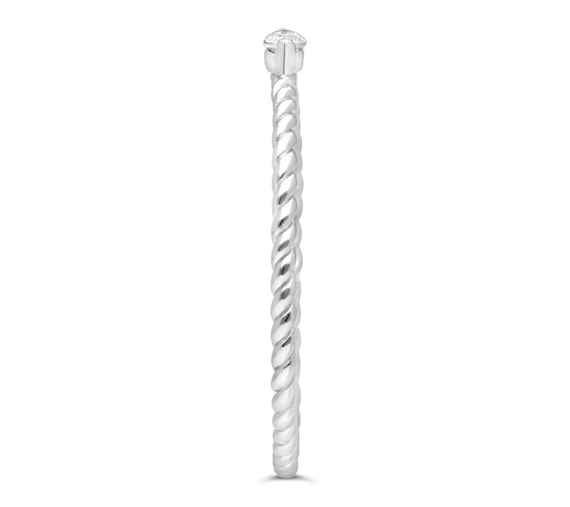 Goddaughters Sterling White Topaz Twist Stackable Ring — View 3