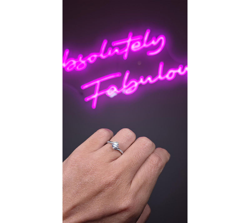 Diamonique 1.10 cttw Solitaire Bypass Ring, Sterling Silver — View 4