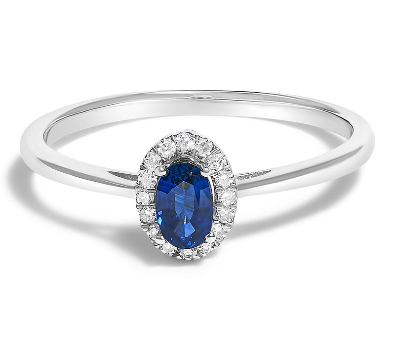 Haus of Brilliance Sapphire & Diamond Halo Ring, 10K Gold — View 7
