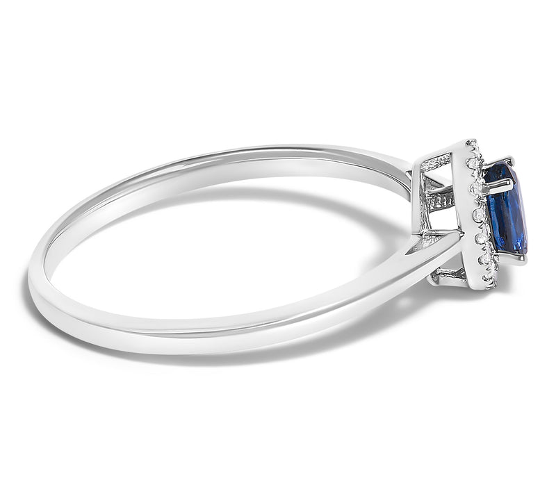 Haus of Brilliance Sapphire & Diamond Halo Ring, 10K Gold — View 2