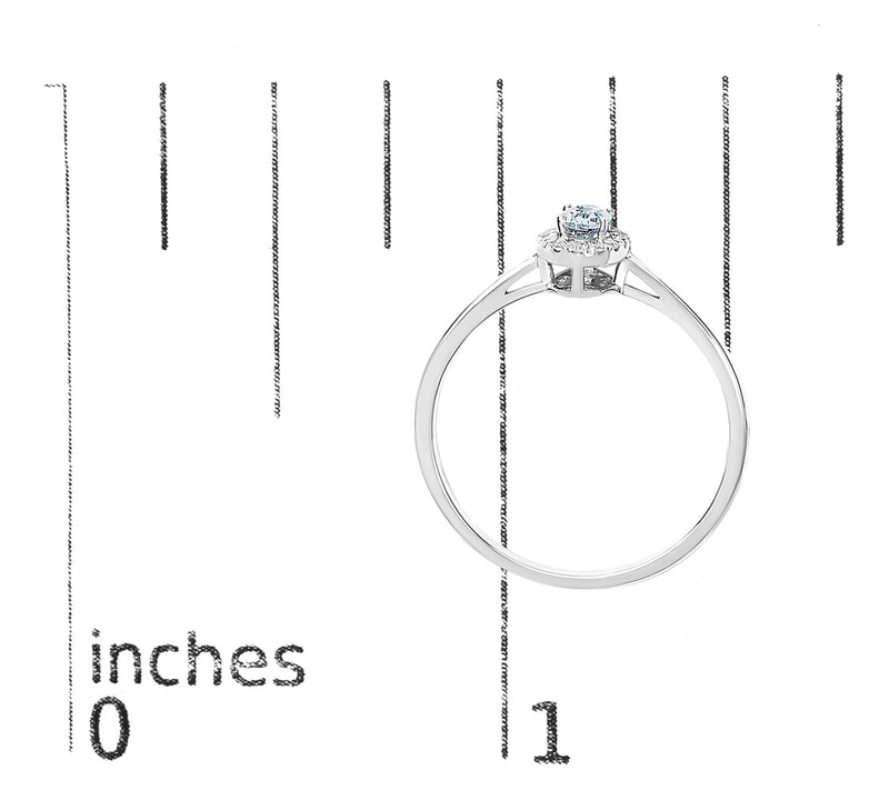 Haus of Brilliance Aquamarine & Diamond Halo Ring, 10K Gold — View 5