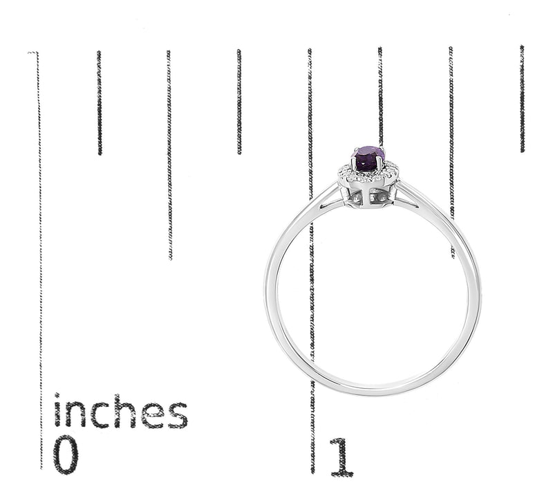 Haus of Brilliance Amethyst & Diamond Halo Ring, 10K Gold — View 5