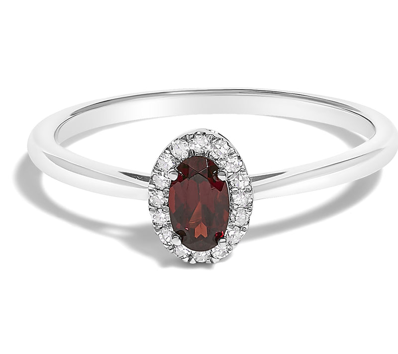 Haus of Brilliance Garnet & Diamond Halo Ring,10K Gold — View 7