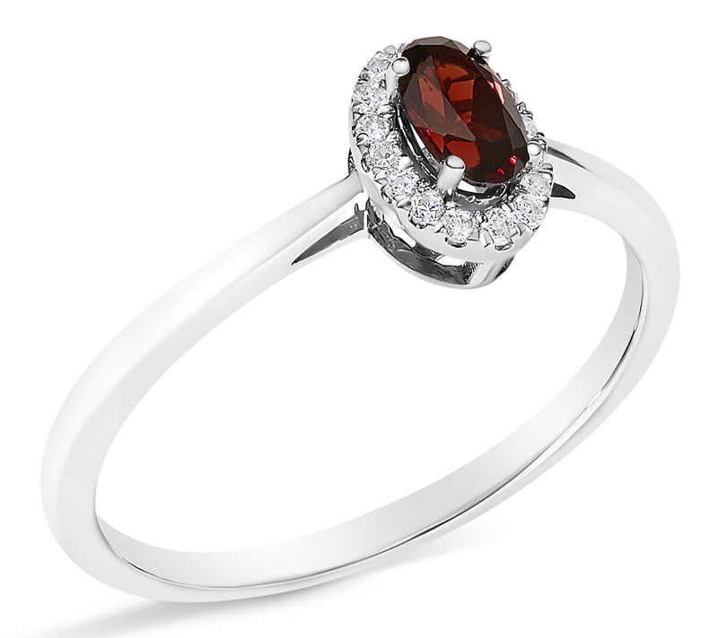Haus of Brilliance Garnet & Diamond Halo Ring,10K Gold — View 3