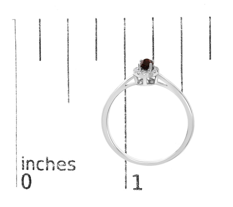 Haus of Brilliance Garnet & Diamond Halo Ring,10K Gold — View 5