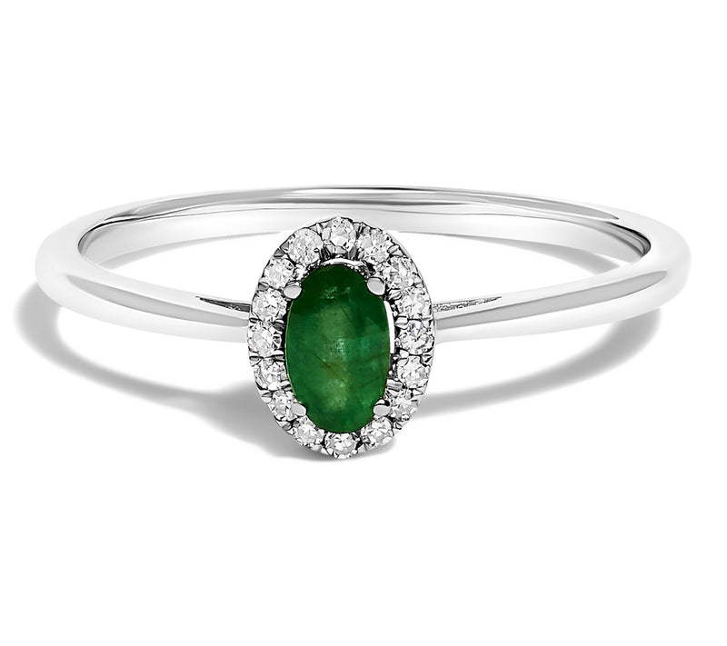 Haus of Brilliance Emerald & Diamond Halo Ring,10K Gold — View 7