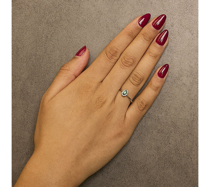 Haus of Brilliance Emerald & Diamond Halo Ring,10K Gold — View 4