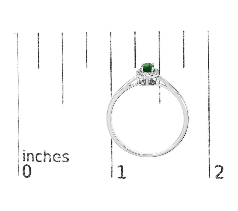Haus of Brilliance Emerald & Diamond Halo Ring,10K Gold — View 5