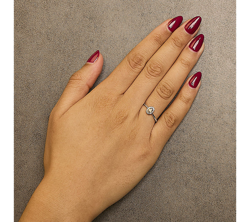 Haus of Brilliance Citrine & Diamond Halo Ring,10K Gold — View 4