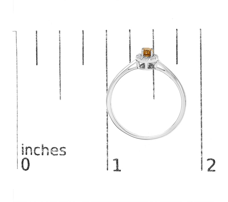 Haus of Brilliance Citrine & Diamond Halo Ring,10K Gold — View 5