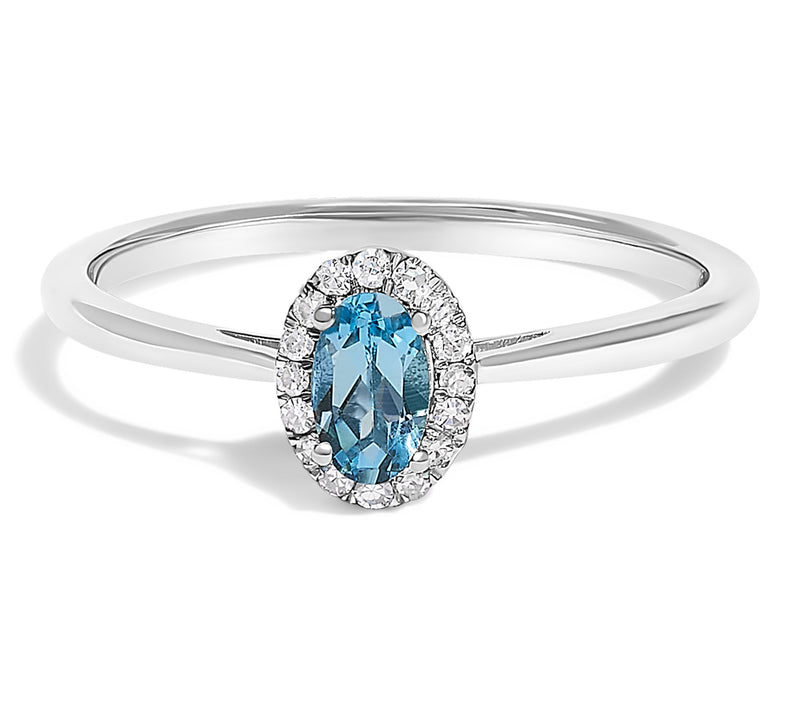 Haus of Brilliance Blue Topaz & Diamond Halo Ring, 10K Gold — View 7