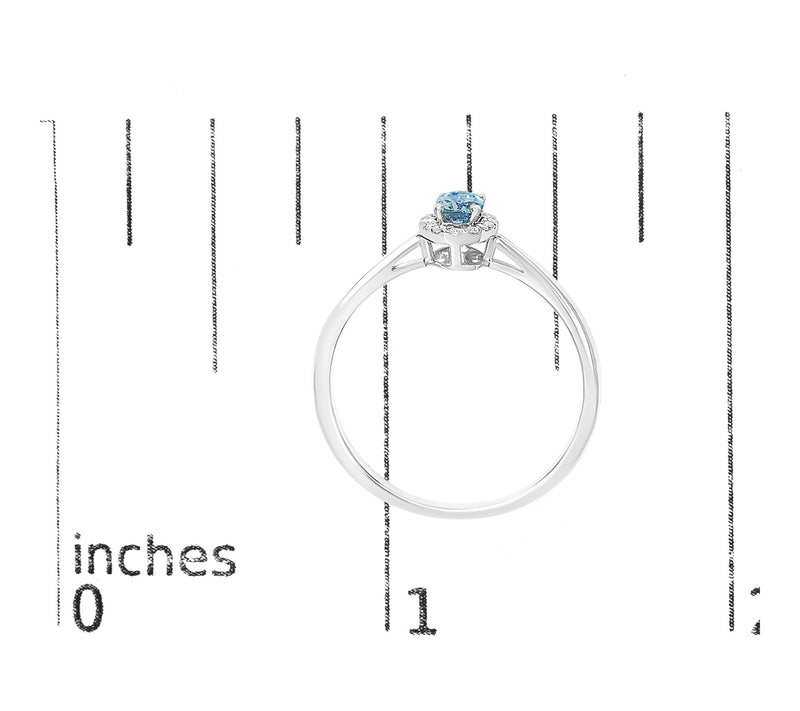 Haus of Brilliance Blue Topaz & Diamond Halo Ring, 10K Gold — View 5