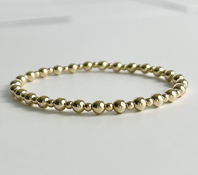 MaeMarie Wraps Heart of Gold Bubble Slip On Bracelet, 14K Gold — Main view