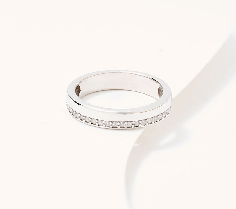 Accents by Affinity Diamonds 0.17 cttw Accented Band Ring, Ster — View 7