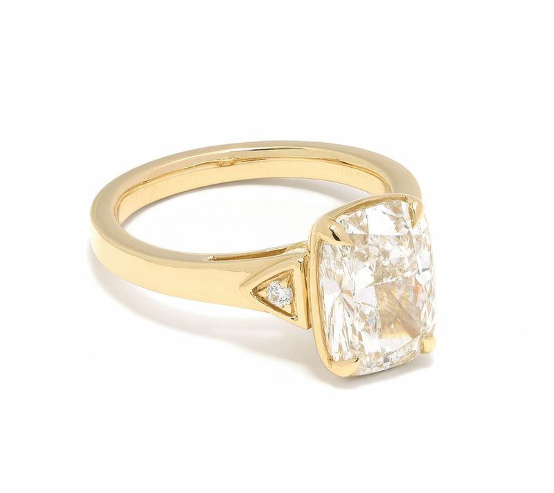 Fire Light Lab Grown Diamond 3.00 Elongated Cushion Cut Ring, 14K Gold — View 5