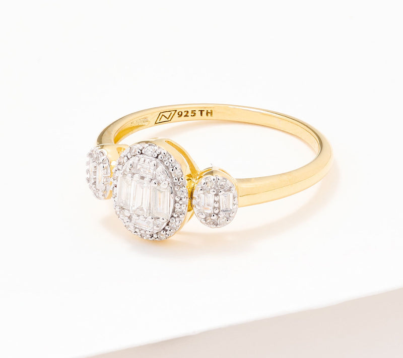 Affinity Diamonds Baguette & Round .30 cttw Ring, Sterling — View 2