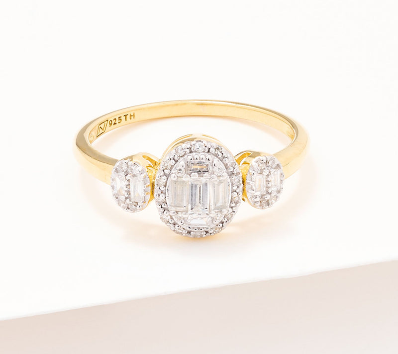 Affinity Diamonds Baguette & Round .30 cttw Ring, Sterling — View 8