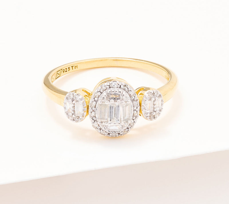 Affinity Diamonds Baguette & Round .30 cttw Ring, Sterling — Main view