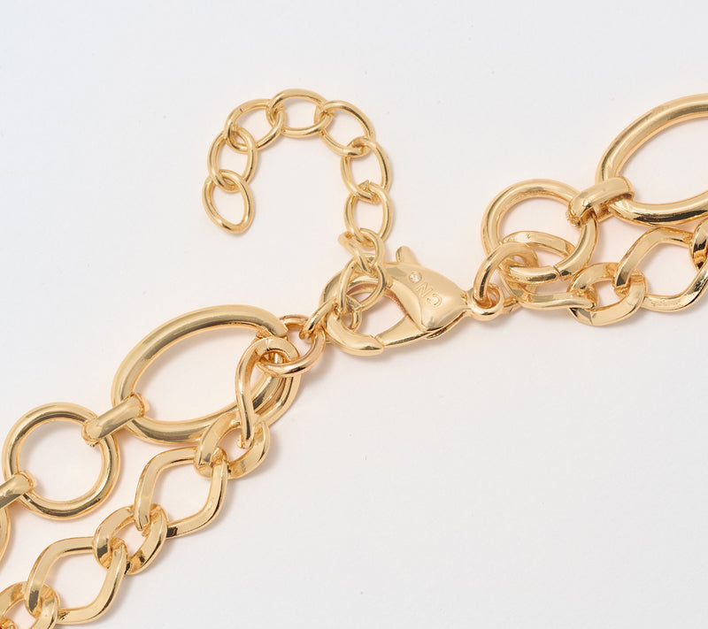Denim and Co. Double Layer Chain Necklace — View 2