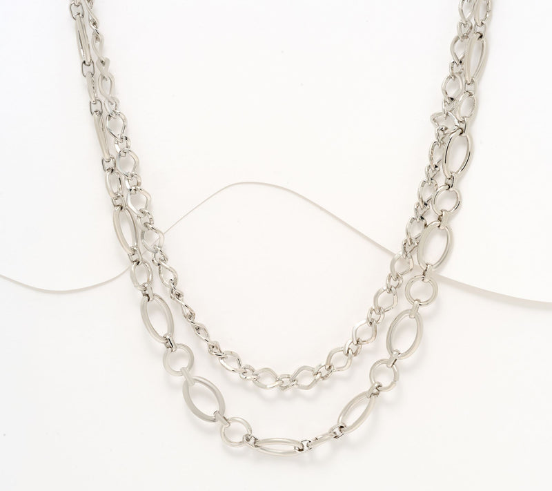 Denim and Co. Double Layer Chain Necklace — View 6