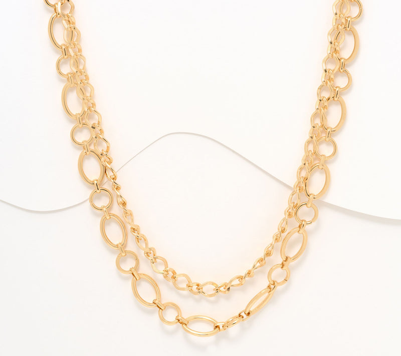 Denim and Co. Double Layer Chain Necklace — View 7