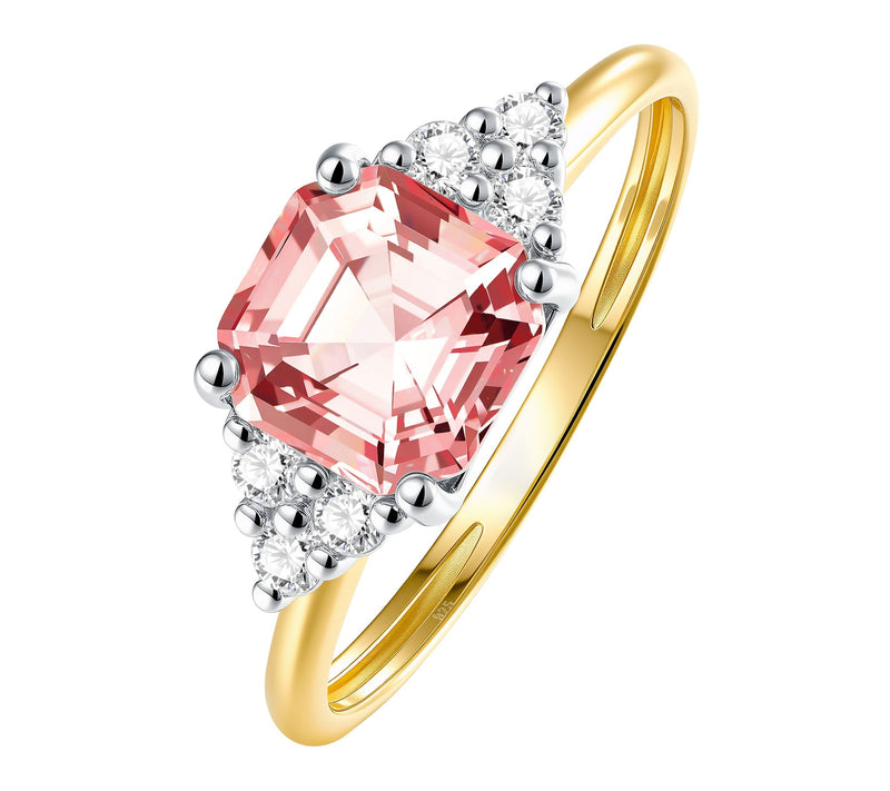 Fire Light Lab Grown Diamond & Padparadscha Ring, Sterling — Main view