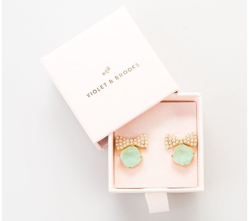 Violet & Brooks Bow Tie Crystal Stud Earrings — View 19