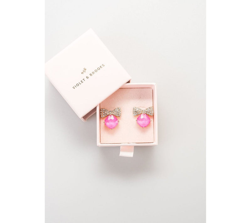 Violet & Brooks Bow Tie Crystal Stud Earrings — Main view