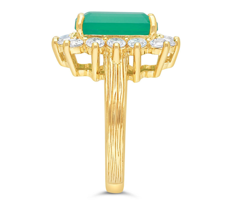 Ariva 18K Gold Clad Green Chalcedony & Topaz Vivien Ring — View 2