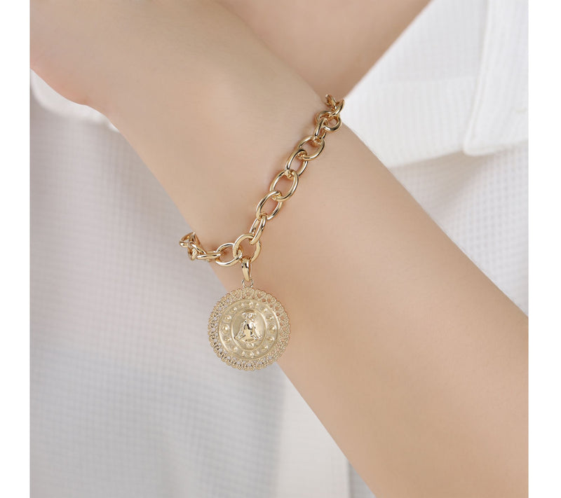 Goddaughters 14K Gold Clad Zen Dog Charm Bracelet — View 5