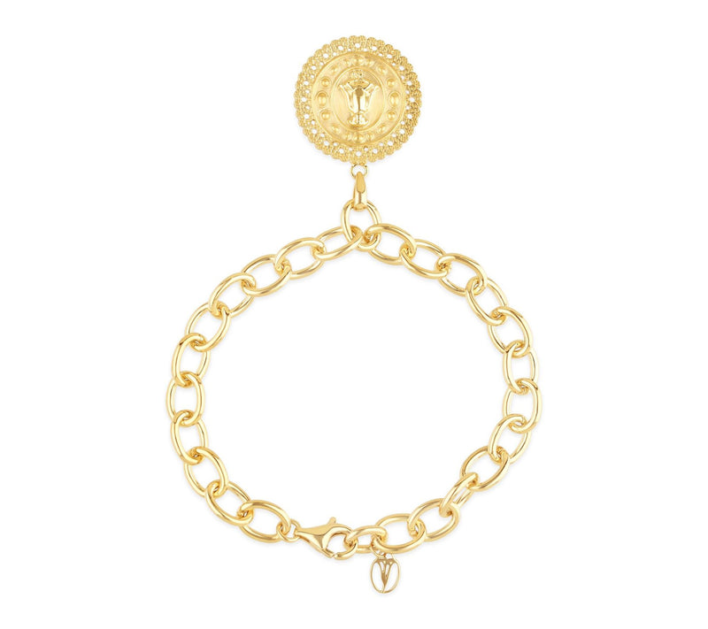 Goddaughters 14K Gold Clad Zen Dog Charm Bracelet — View 2