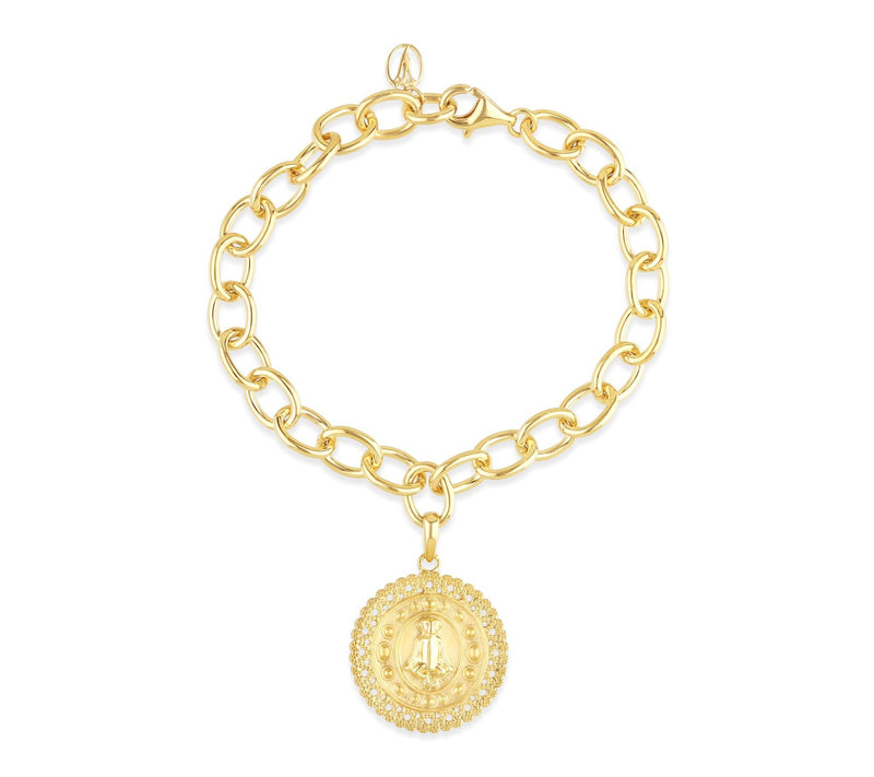 Goddaughters 14K Gold Clad Zen Dog Charm Bracelet — Main view