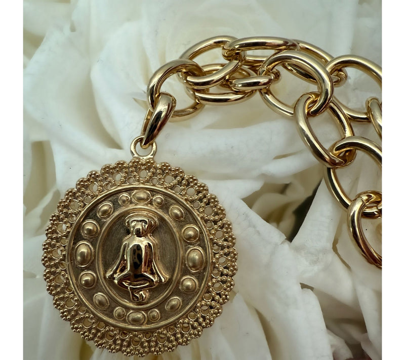 Goddaughters 14K Gold Clad Zen Dog Charm Bracelet — View 4