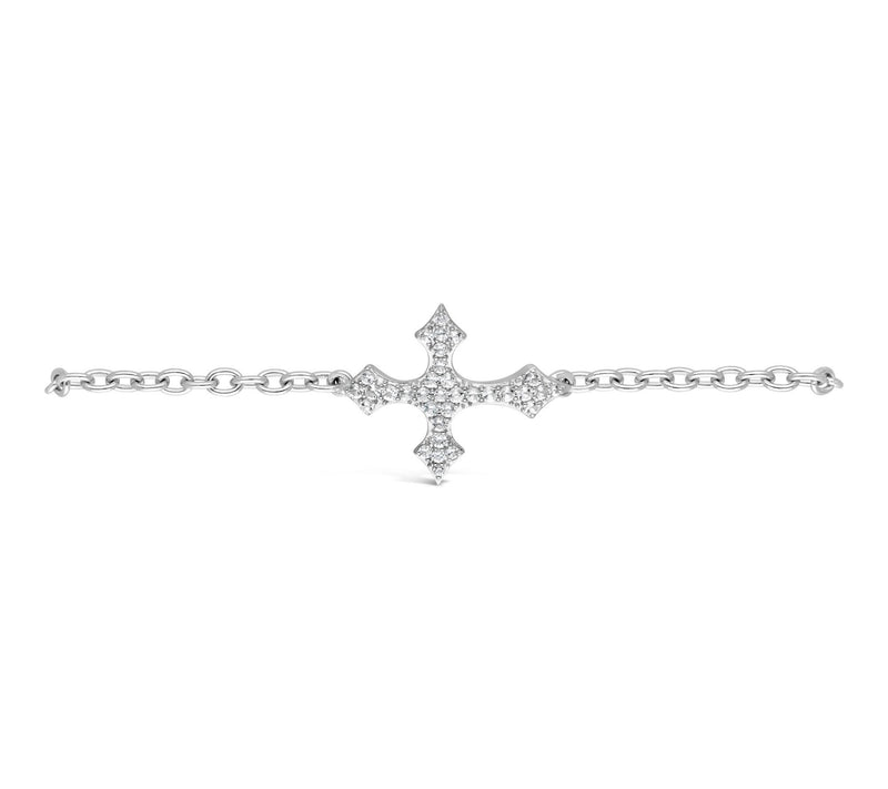 Margo Manhattan Sterling Silver Topaz FAITH Cross Bracelet — View 3