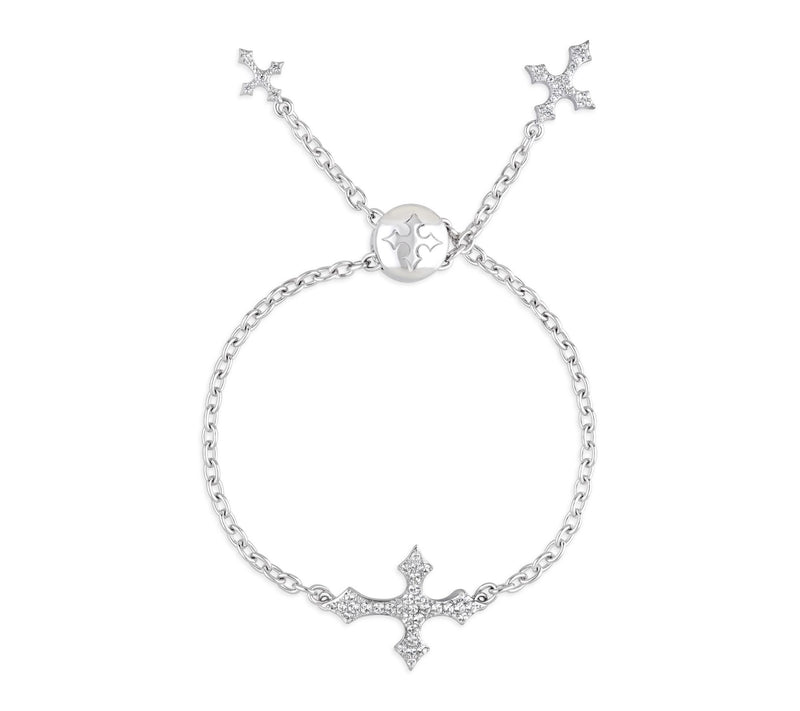 Margo Manhattan Sterling Silver Topaz FAITH Cross Bracelet — View 6