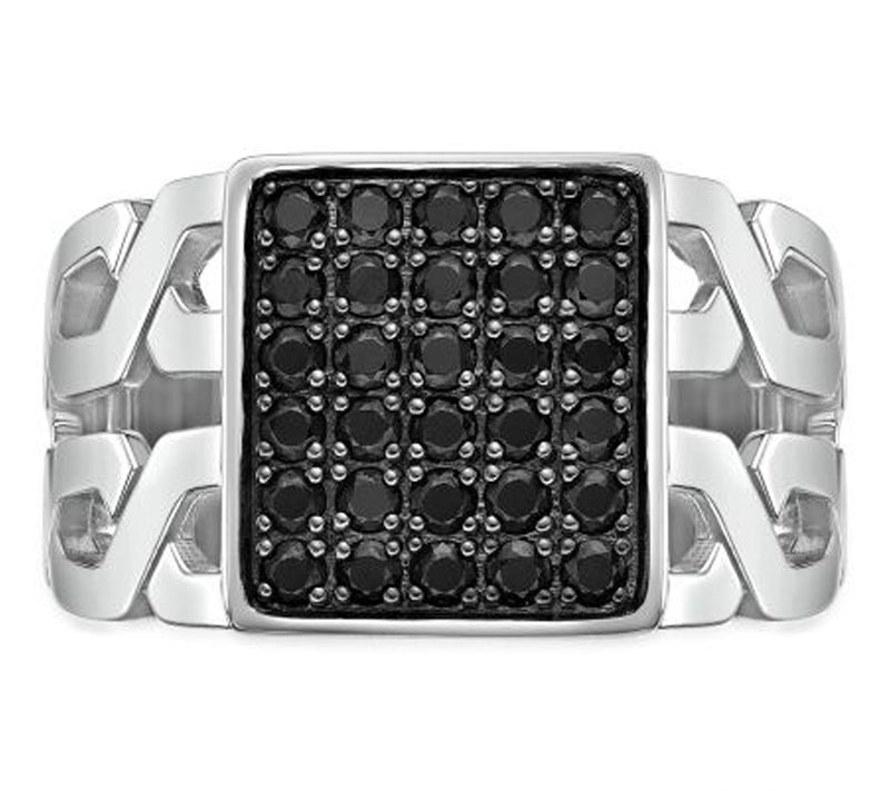 LYNX Men's Sterling Silver Black Spinel Ring — View 3