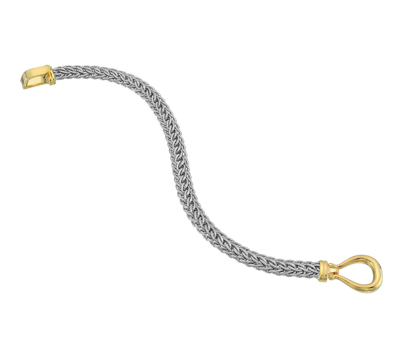 Silver Style Two-Tone Cestina Buckle Clasp Bracelet, Sterling — View 3