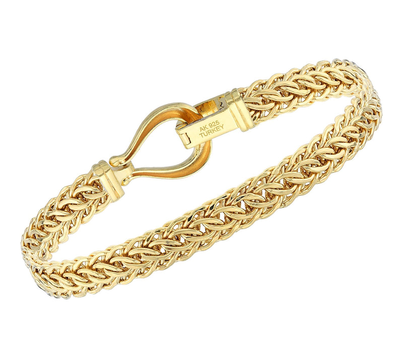 Silver Style Cestina Link  Buckle Clasp Bracelet, Sterling — View 5