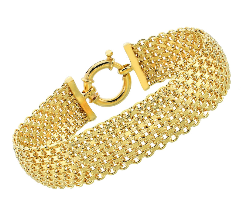 Silver Style Bold Domed Tapestry Design Bracelet, Sterling — View 2