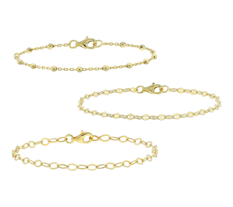 Silver Style Set of 3 Multi-Link Bracelets, Sterling — View 3
