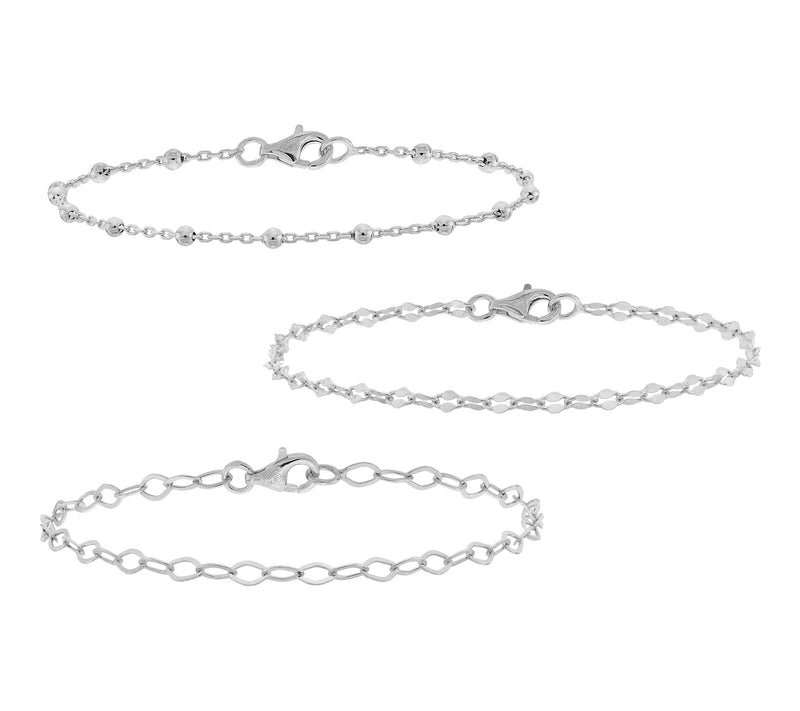 Silver Style Set of 3 Multi-Link Bracelets, Sterling — View 7