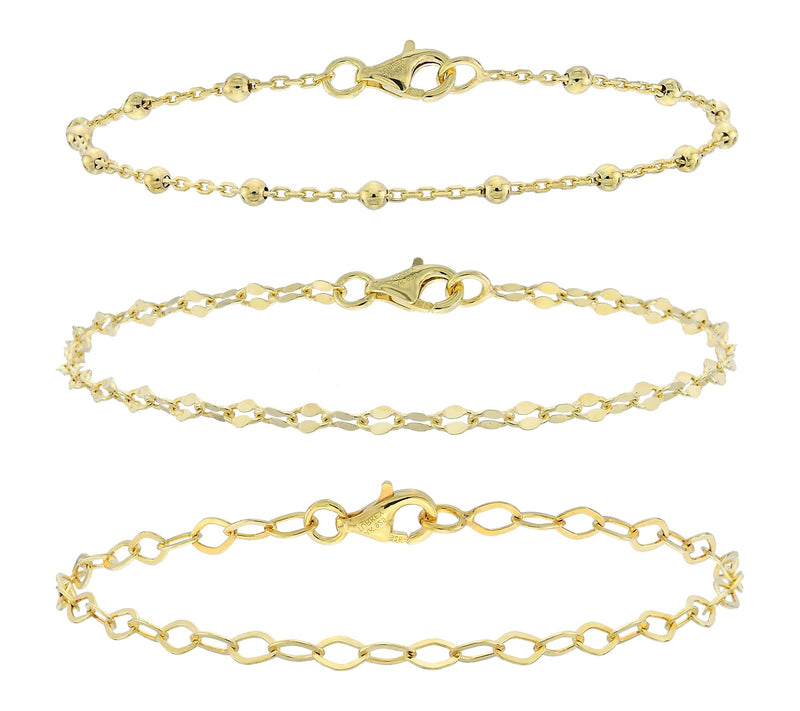 Silver Style Set of 3 Multi-Link Bracelets, Sterling — View 4