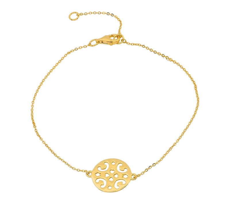 14K Gold Plated Open Work Station Bracelet — View 3