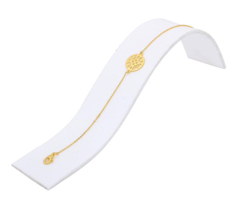 14K Gold Plated Open Work Station Bracelet — View 4
