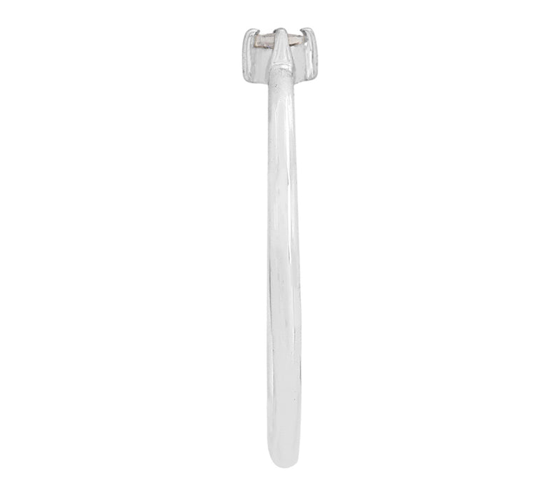 Diamonique Marquise Cut Solitaire Ring, Sterling Silver — View 4