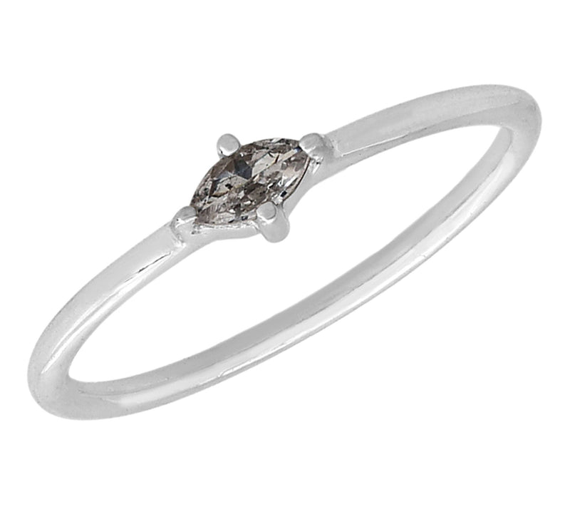 Diamonique Marquise Cut Solitaire Ring, Sterling Silver — View 8